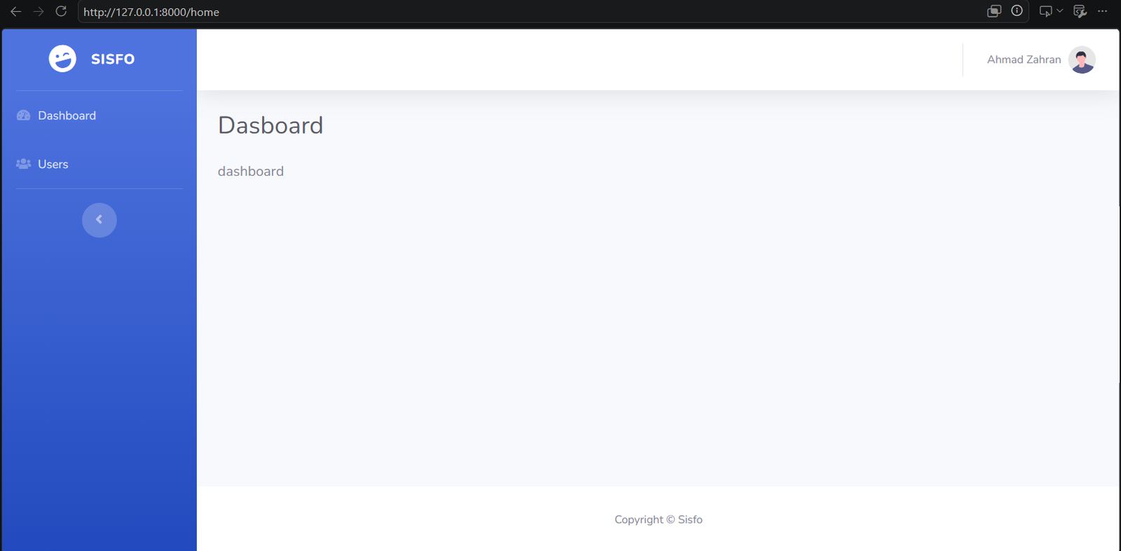 Dashboard Sisfo
